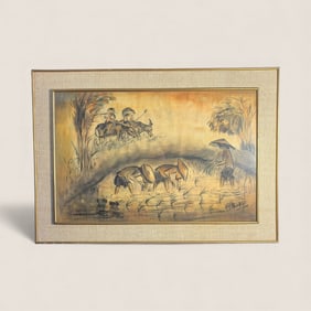 Vietnamese Landscape By Listed Artist " Becky "