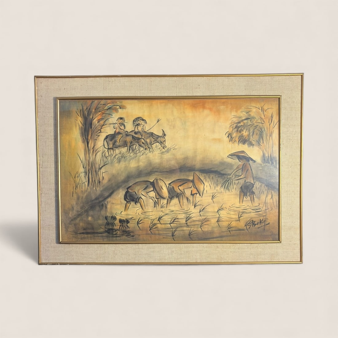 Vietnamese Landscape By Listed Artist " Becky " (1 of 2)