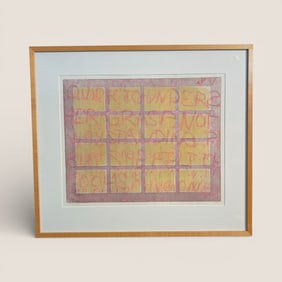 Abstract Hand Colored Etching By " Amy Wencel "