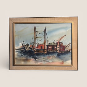 A Nautical Watercolor By " P. K. Howard "