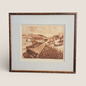 Signed And Numbered Abstract Print On Paper With Sepia Tones