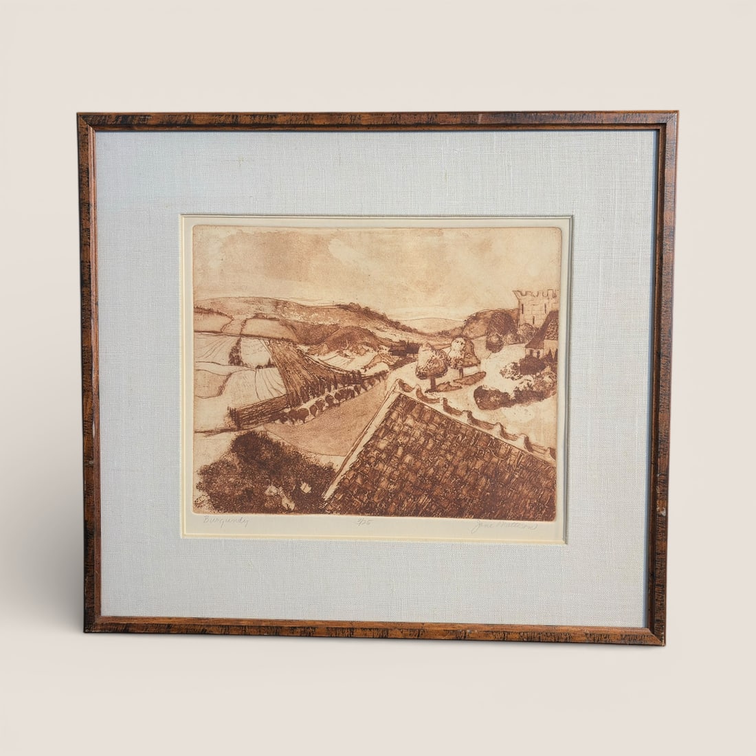 Signed And Numbered Abstract Print On Paper With Sepia Tones (1 of 1)