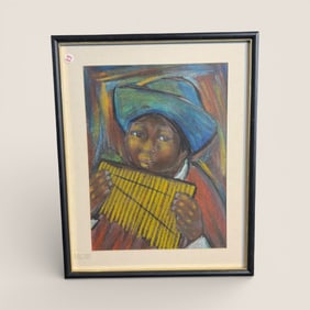 Pastel By " Arturo Nicto " 1950's Ecuador