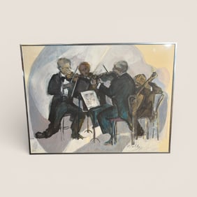 Large Watercolor By California Artist "Quartet"