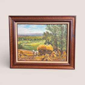 Oil On Canvas Painting Signed " E. Dobell "