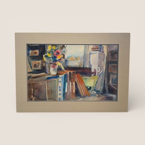 Double Sided Watercolor Signed  " J. Kirkpatrick "