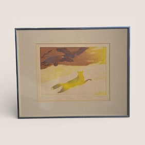 Signed Artwork Of Fox And Birds