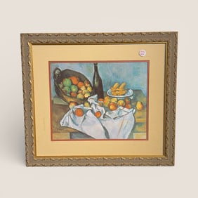 Signed Basket Of Flowers By "Paul Cezanne " French Artist