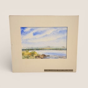 Small Watercolor Signed " Alice Laeffler " Minn. Bluffs