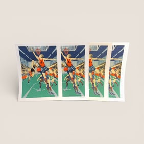 4 Signed And Numbered Basketball Players Art