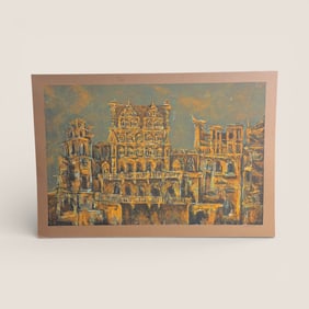 Signed Art On Heavy Cardboard.  Signed " J. Gallagher "