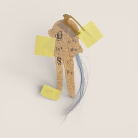 Litho On Stained Paper by Leslie Dill