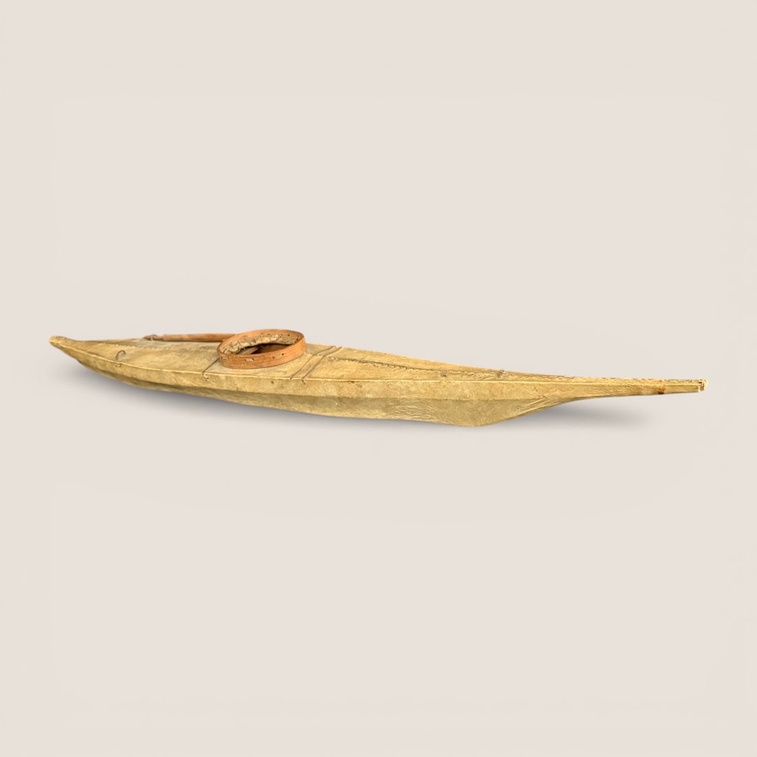 Early Inuit Seal Skin Model Canoe (1 of 4)