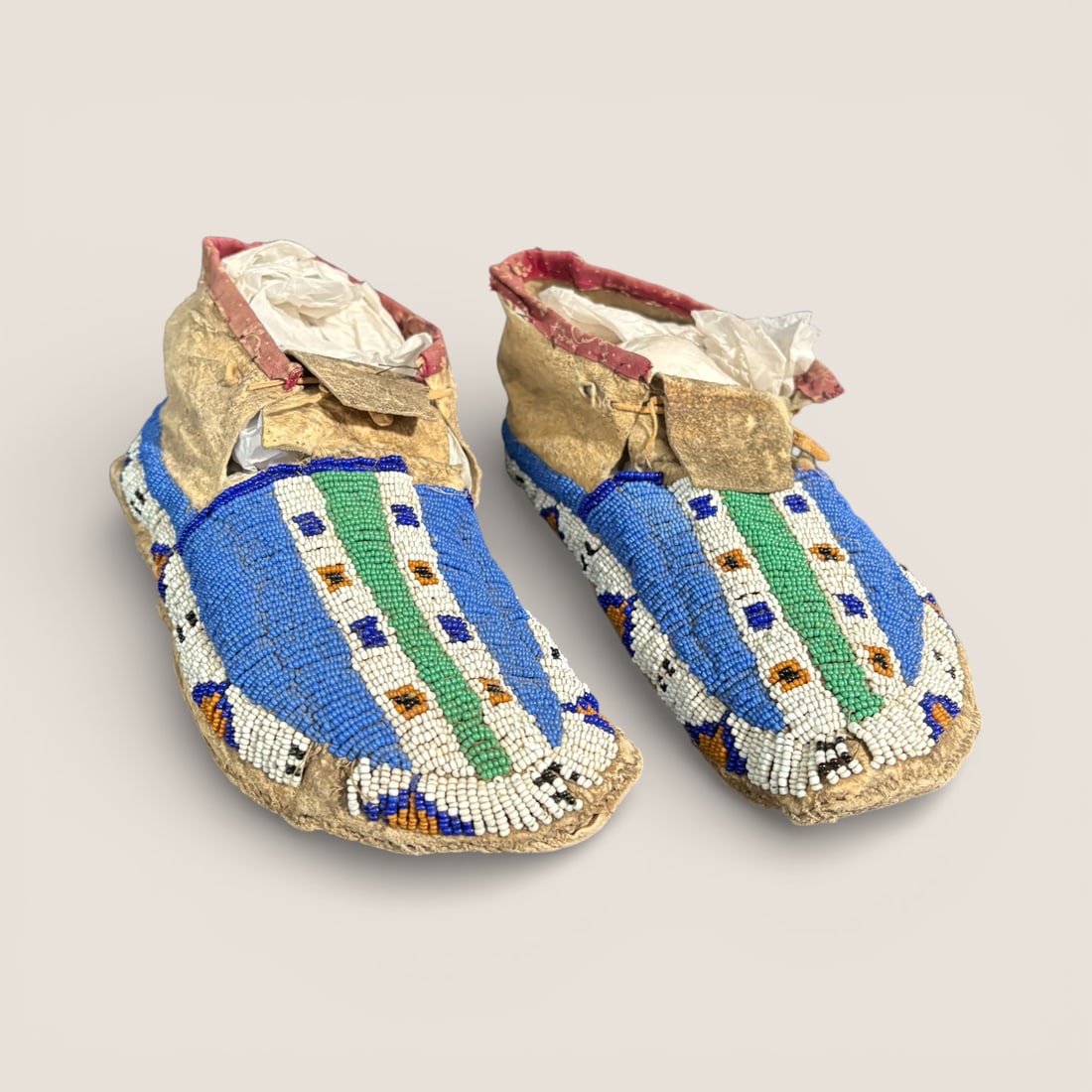 Early Plains Native American Adult Moccasins (1 of 2)