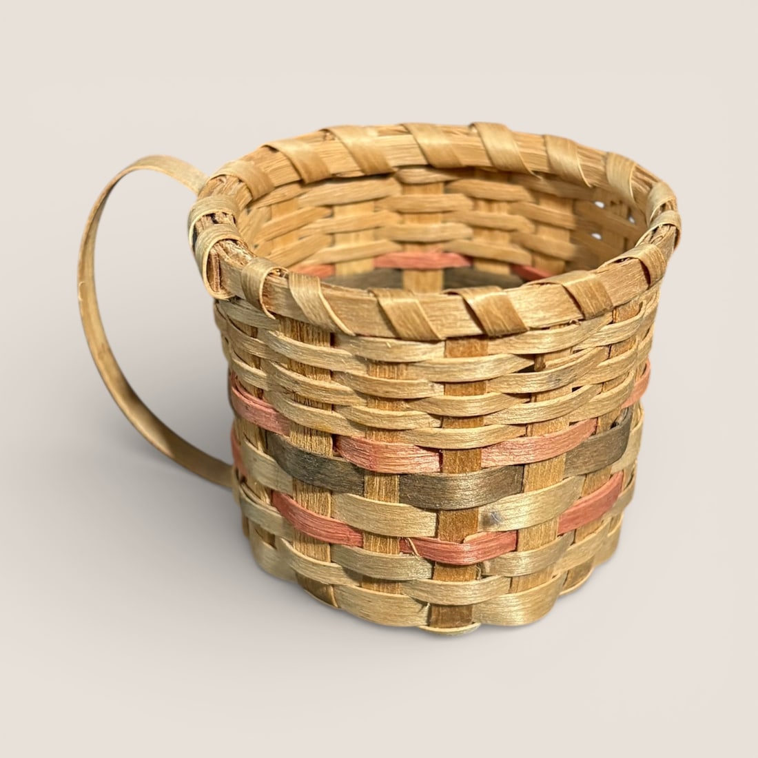 Signed Miniature Ho-Chunk Basket Cup (1 of 2)