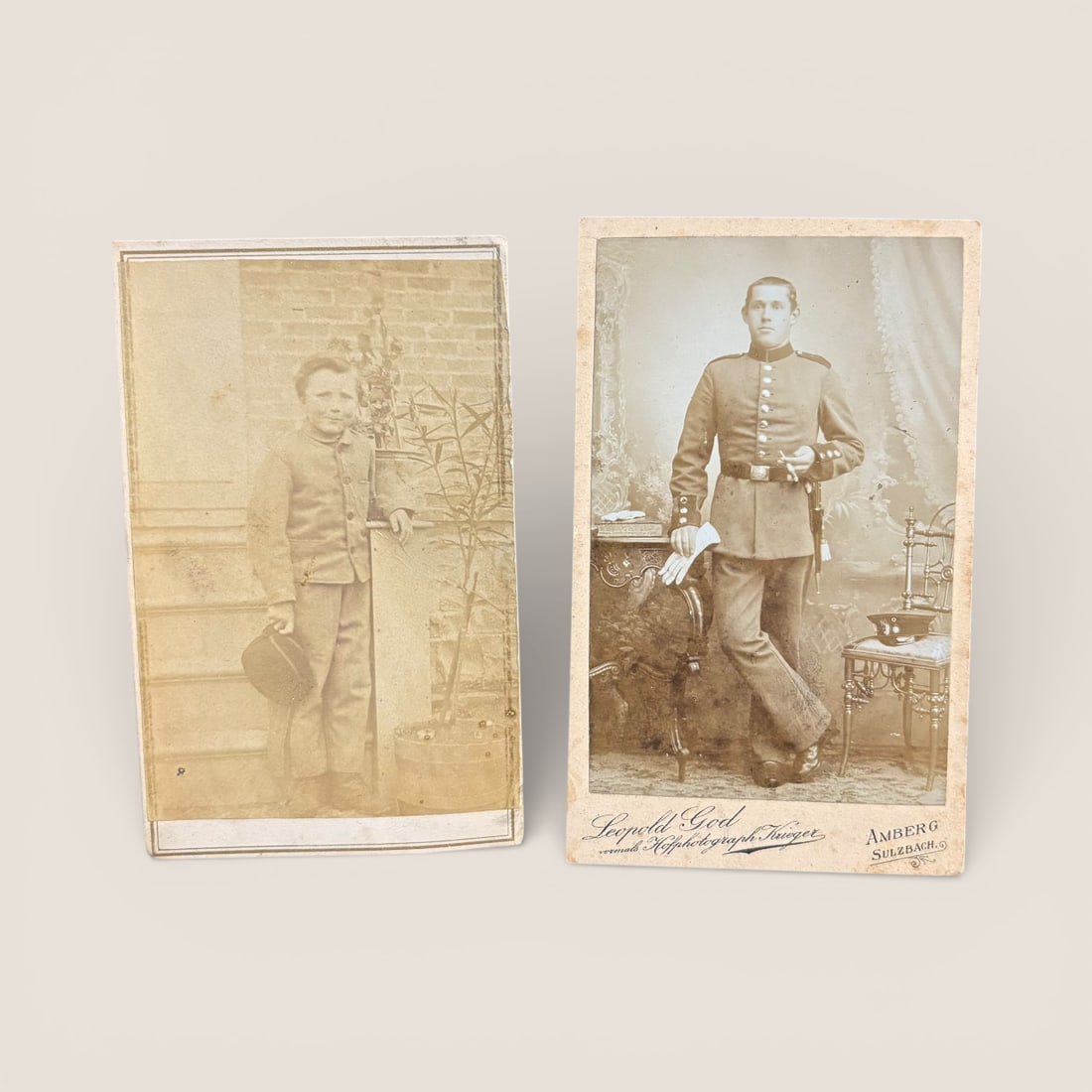 19th Century CDV Of German Soldier In Uniform Along With Young Boy CDV: A 19th century German soldier in uniform and a young boy cdv. To bid with us directly, please visit Ziebarths.com (18% buyers premium). We offer affordable, in-house shipping on all lots in the auctio