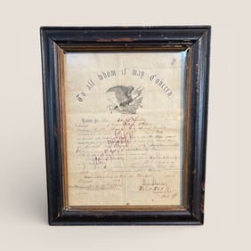 Civil War Discharge Paper For Sergeant " Edward Spockley " Ohio National Guards Volunteers