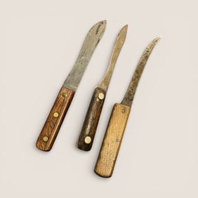 3 Antique Butcher Or Skinning Knives