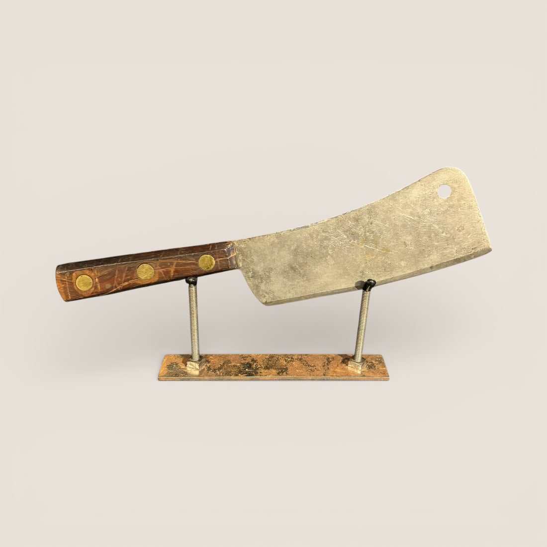 Meat Cleaver: Vintage 12 1/2 inch meat cleaver To bid with us directly, please visit Ziebarths.com (18% buyers premium). We offer affordable, in-house shipping on all lots in the auction. If you have any questions 
