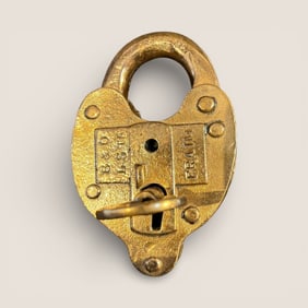 Brass B & O Railroad Padlock With Key