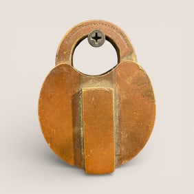 All Brass Antique Padlock 19th Century, Stamped Brooklyn Pat. 1870