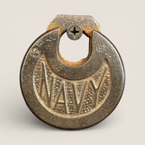 Antique Navy Brand Pancake Padlock
