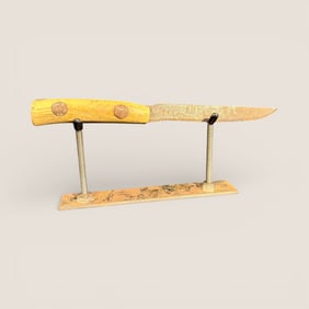 Antique Primitive Bone Handled Sheath Knife