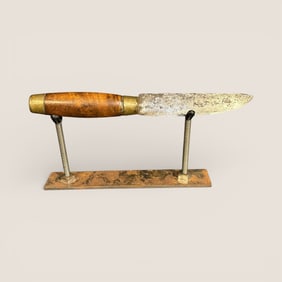 Antique Burl Handle Scandinavian Sheath Knife