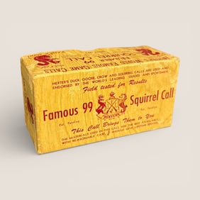 Vintage Herter's Number 99 Squirrel Call Box With Paper Directions