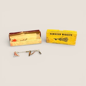 Vintage Luminus Tandem Spinner In Box & A Vintage Hawaiian Wiggler Box