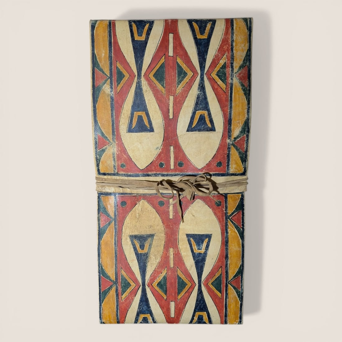 Excellent Sioux Parfleche Envelope: Measuring approx 27 x 13.5 inches, with vibrant colors. Ex Mike McCisick.