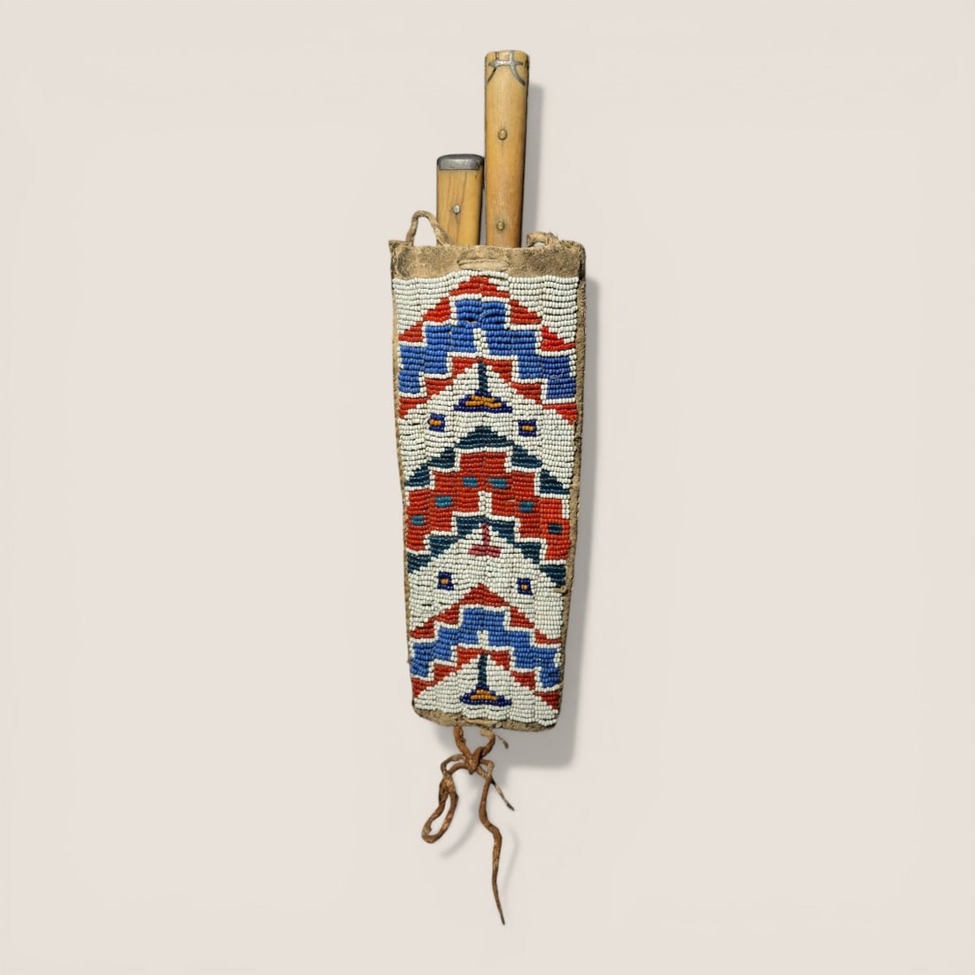 Rare Plains Beaded Knife & Fork Sheath (1 of 2)