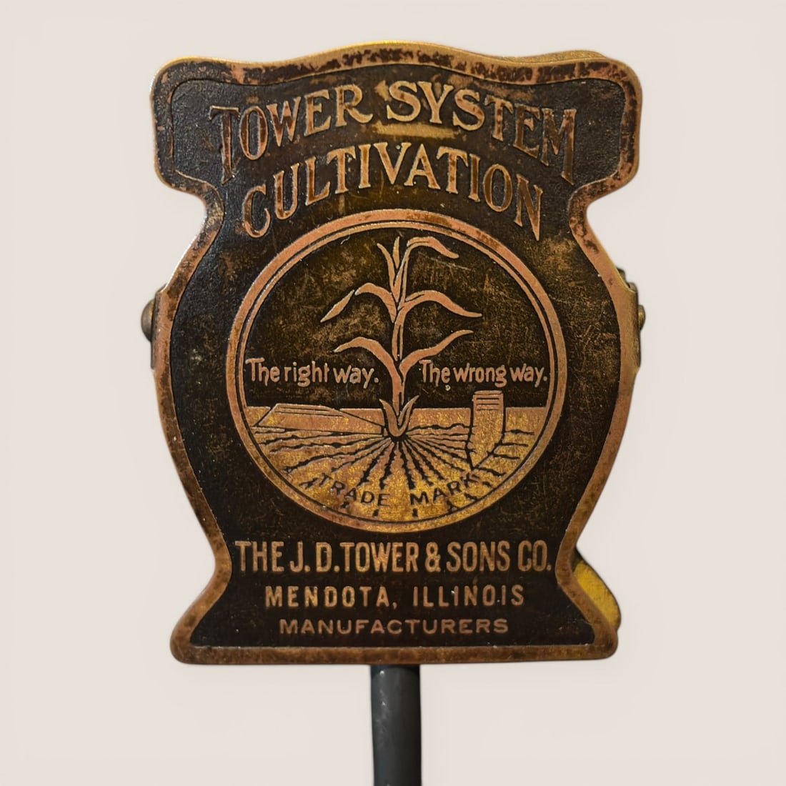 Antique Advertising Bill Letter Clip, " Tower System Cultivation " Mendota Illinois (1 of 2)