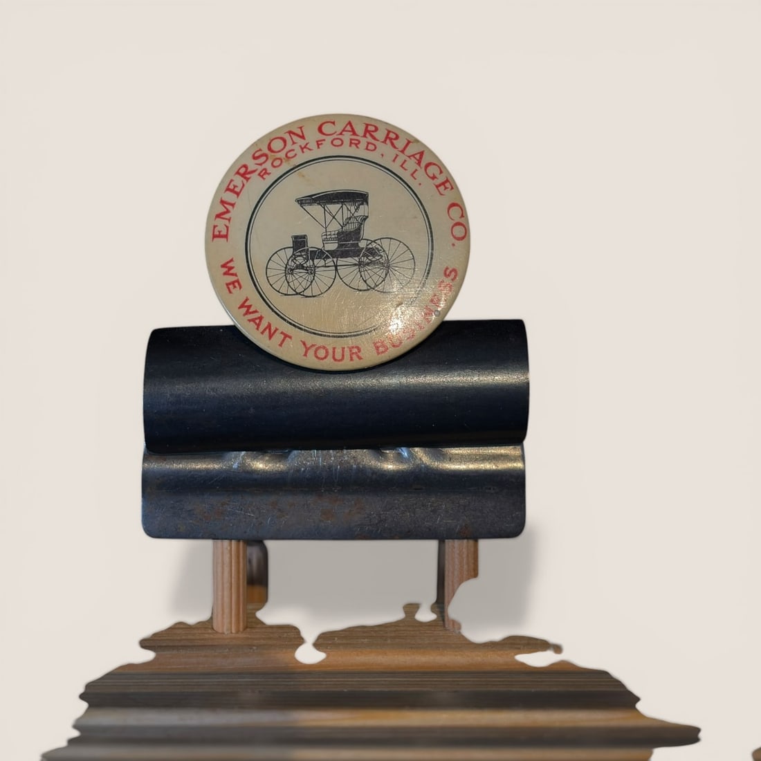 Antique Advertising Bill Letter Clip, " Emerson Carriage Co. ", Rockford Il. (1 of 1)