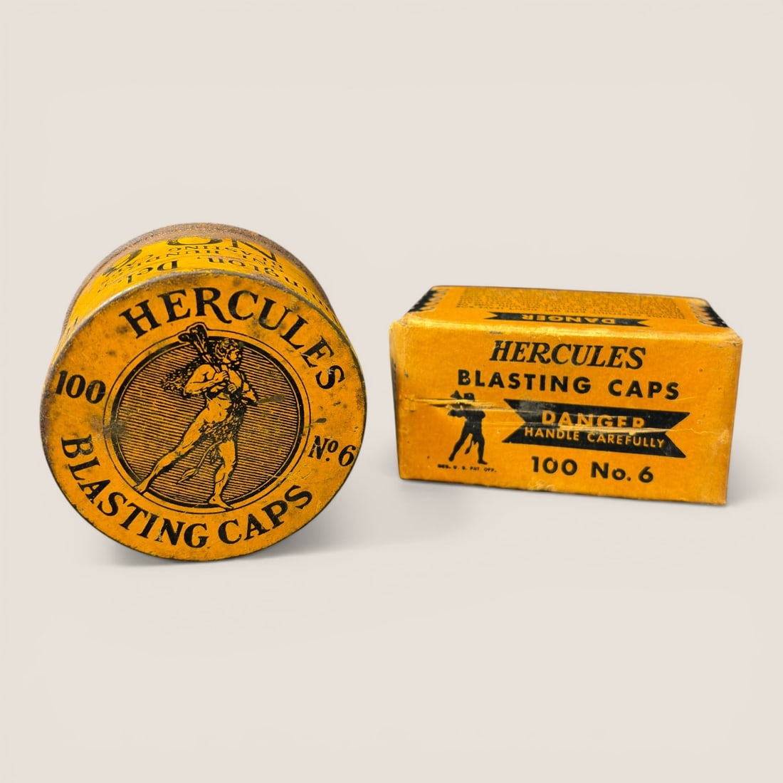 2 Vintage Hercules Blasting Cap Tin & Box (1 of 2)