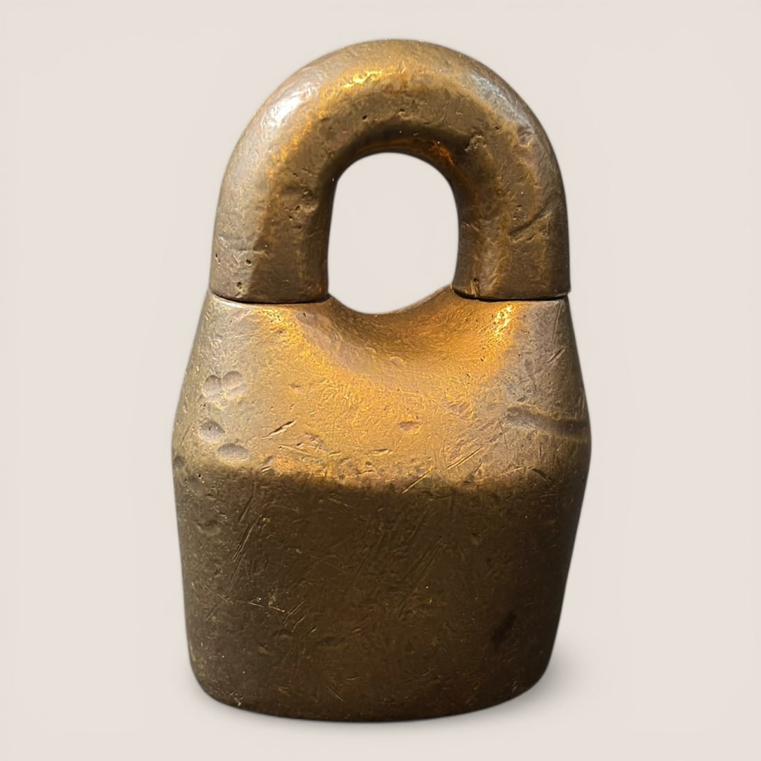 Antique Brass " Scandinavian " Style Padlock: Antique brass small scandinavian style " Polhem " padlock, 2 1/2 x 1 3/4 , no key