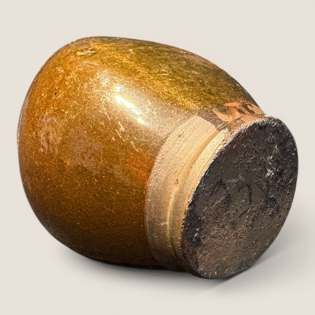 19th C Redware Pinch Bottle - 3