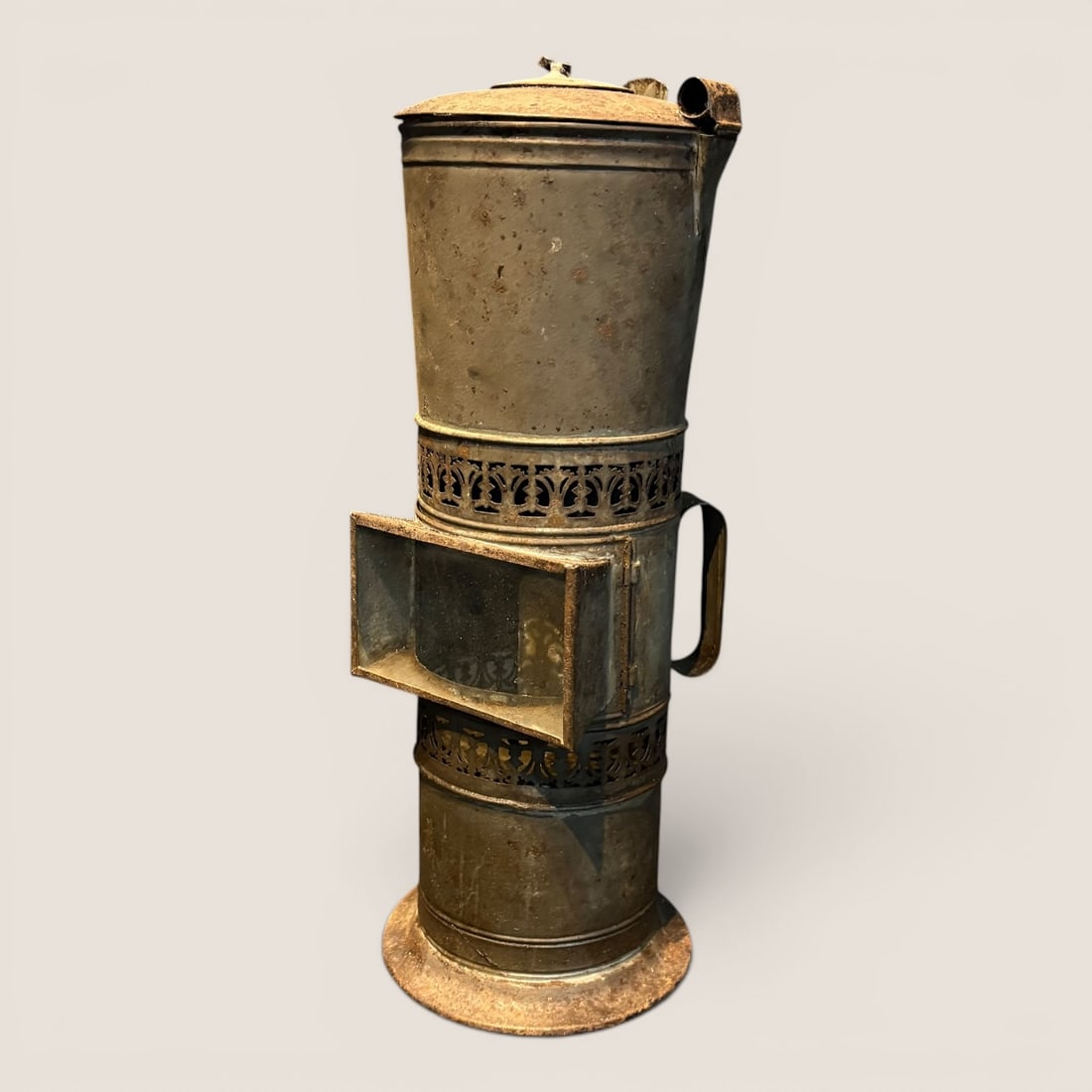Antique Cylindrical Metal Nursery Lamp (1 of 3)