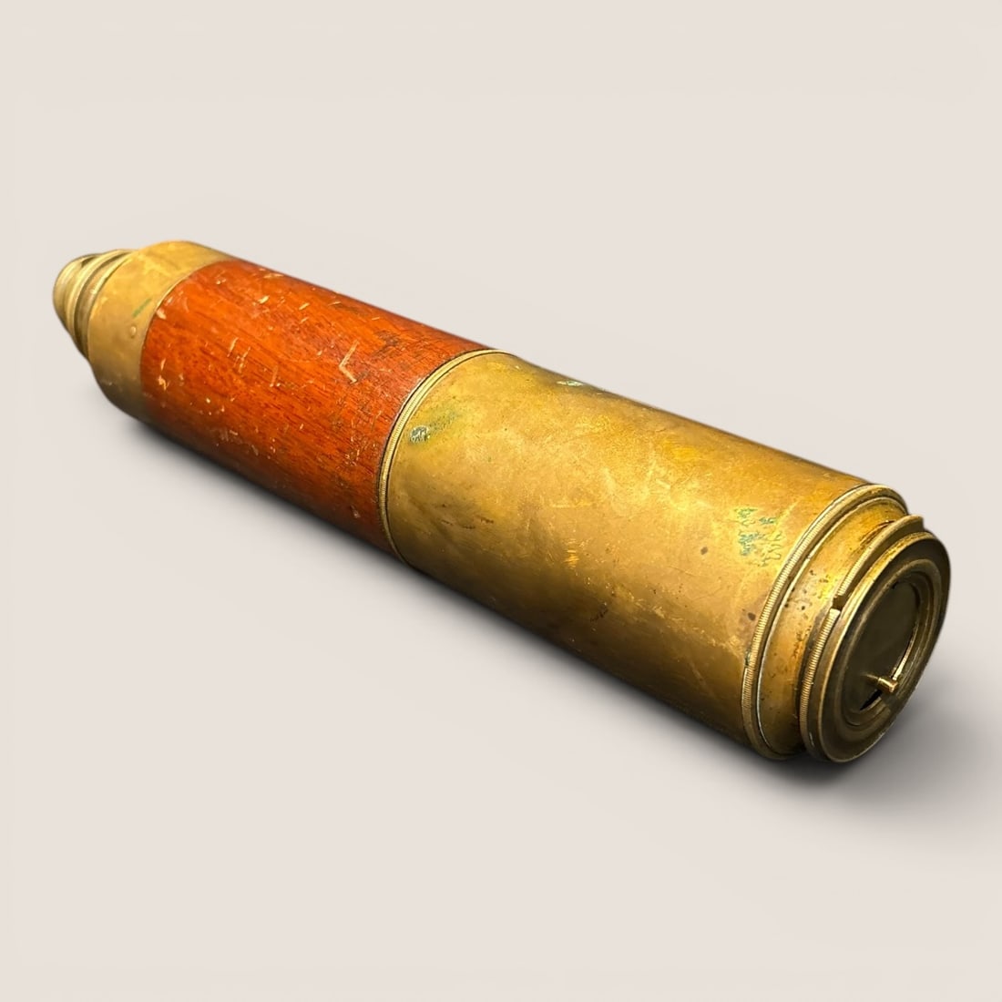 Antique Dolland London Day or Night Mahogany and Brass Three-Draw Marine Telescope (1 of 3)