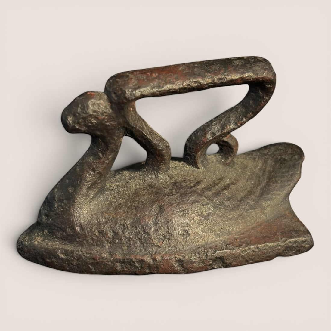 Antique Miniature Cast Iron Swan Shaped Sad Iron (1 of 2)