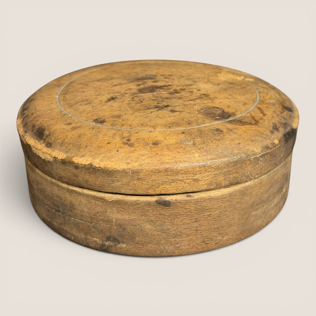 Round Turned Wood Lidded Pantry Box (1 of 2)