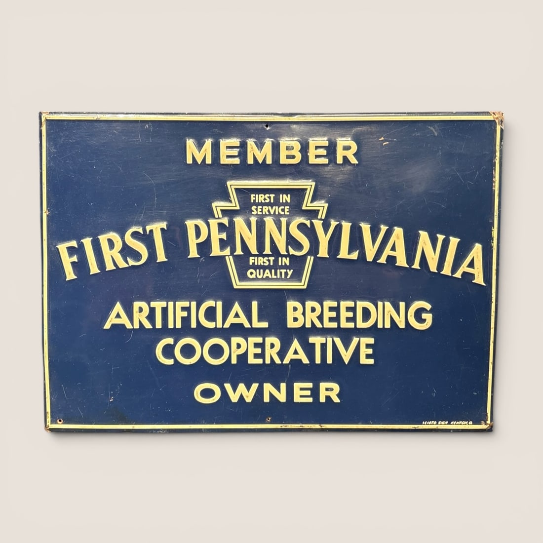 First Pennsylvania Tin Tacker Sign (1 of 2)