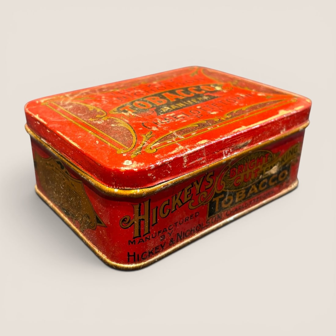 Vintage Hickey and Nicholson Hickeys Bright Cut Tobacco Tin (1 of 2)