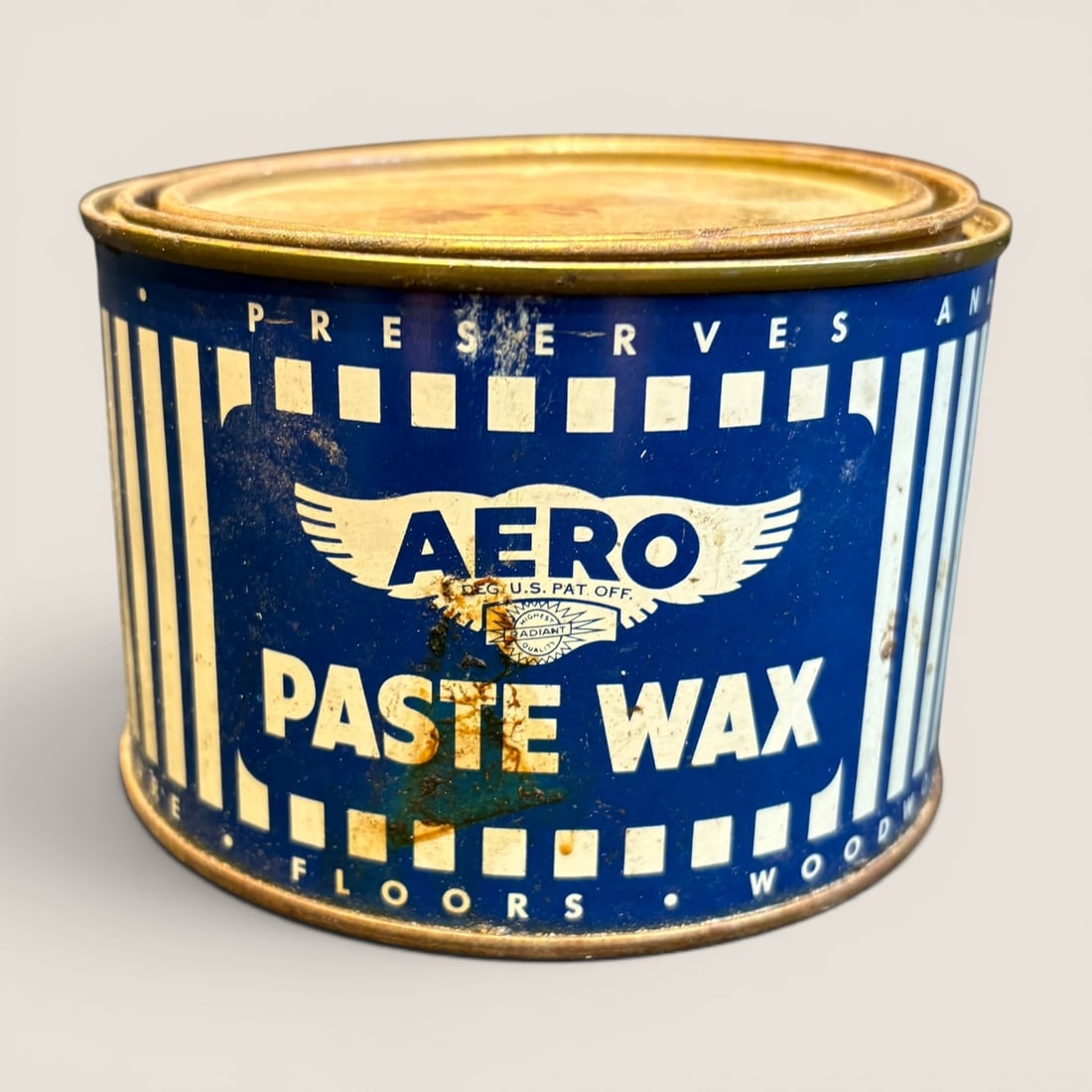 Vintage Aero Paste Wax Lithographed Advertising Tin (1 of 2)