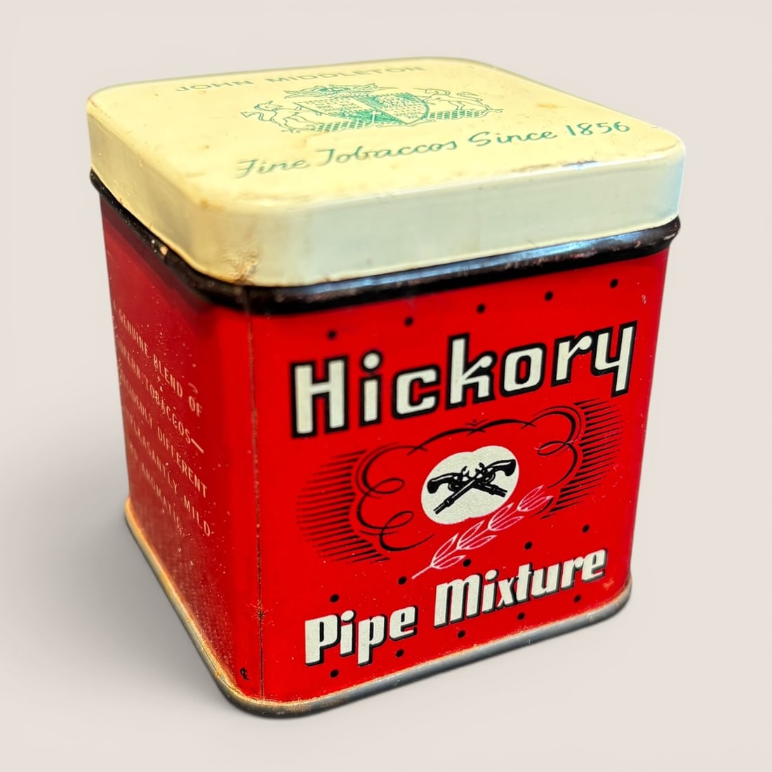 Vintage John Middleton Hickory Pipe Mixture Lithographed Tobacco Tin (1 of 2)