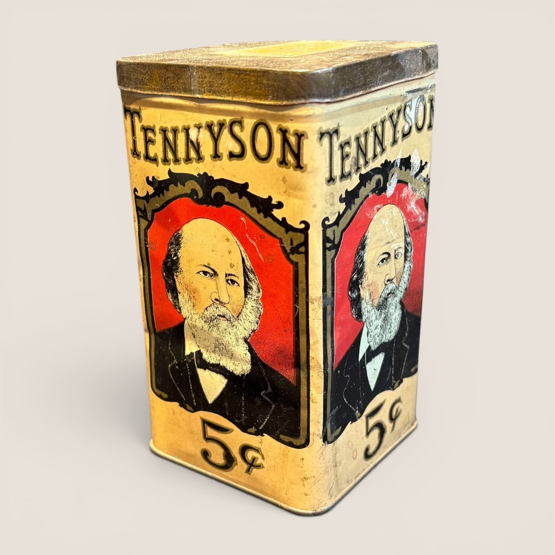 Vintage Tennyson 5-Cent Lithographed Cigar Tin, Essman Cigar Co. (1 of 2)