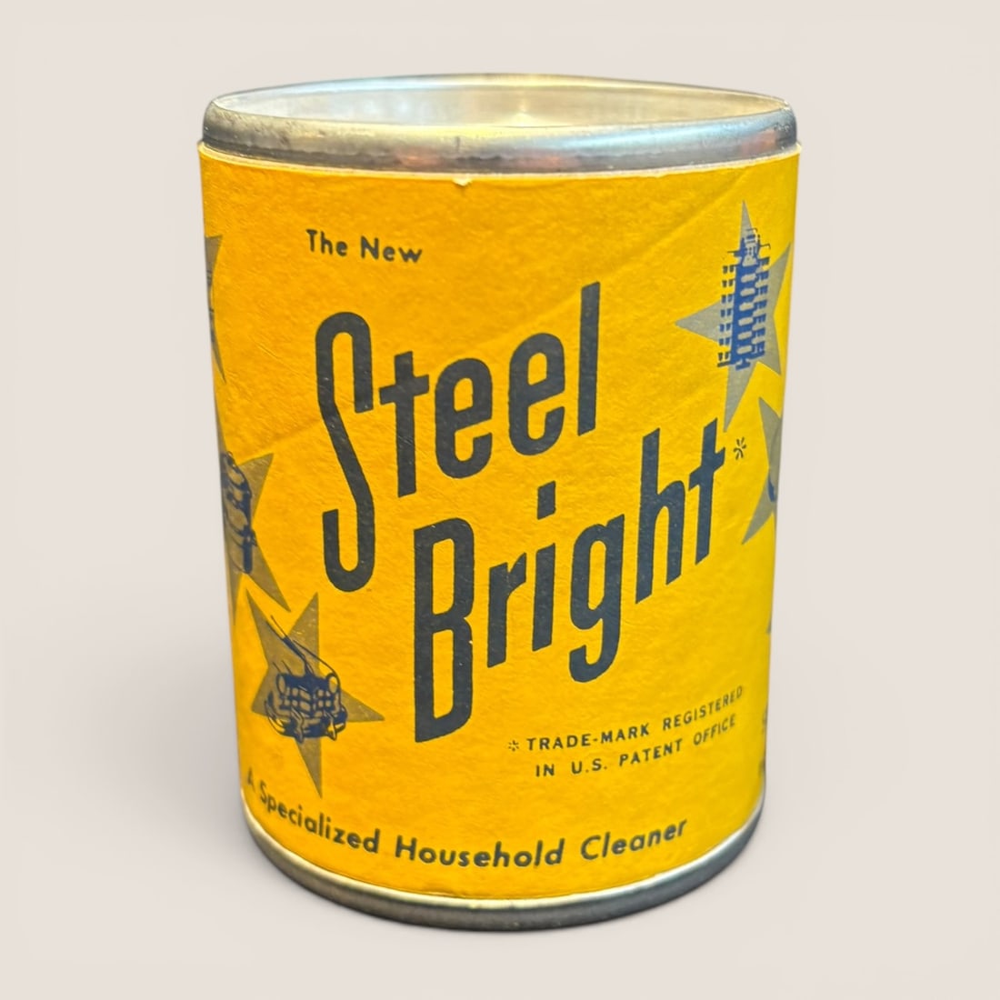 Vintage Steel Bright Specialized Household Cleaner Cardboard and Tin Canister (1 of 1)