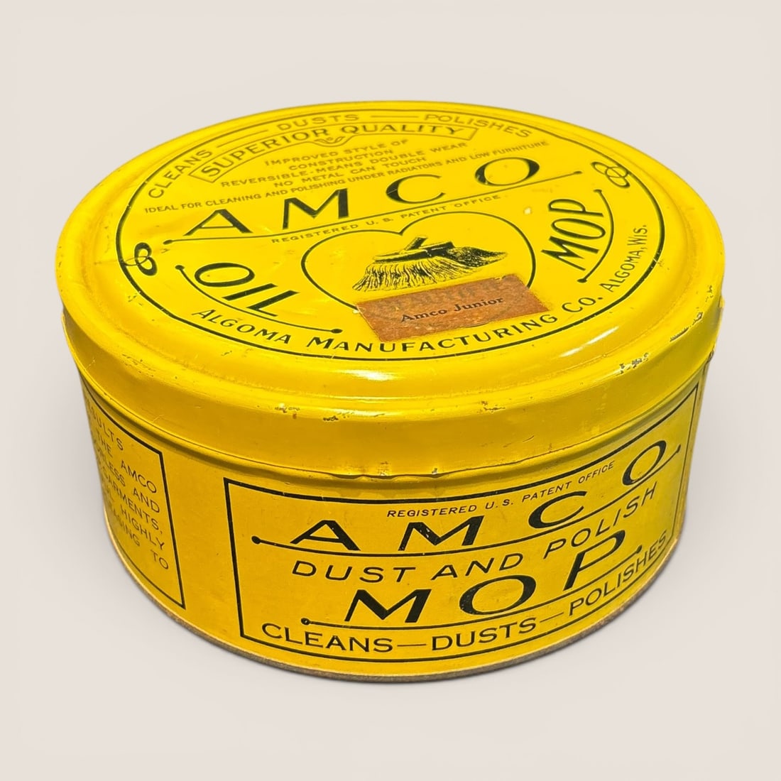 Vintage AMCO Dust and Polish Mop Lithographed Advertising Tin (1 of 2)