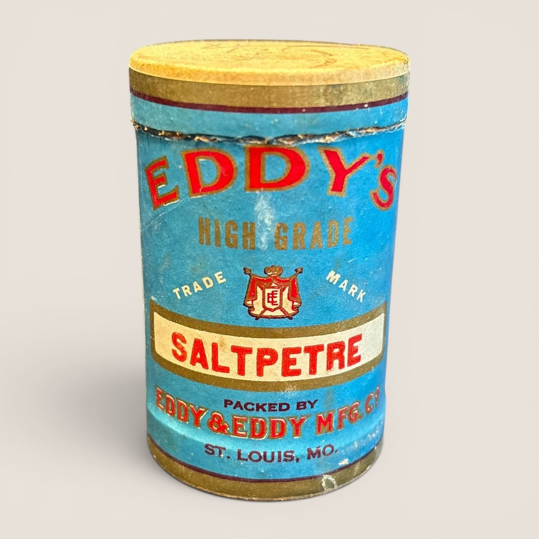 Antique Eddy's High Grade Saltpetre Advertising Canister, St. Louis, MO (1 of 2)