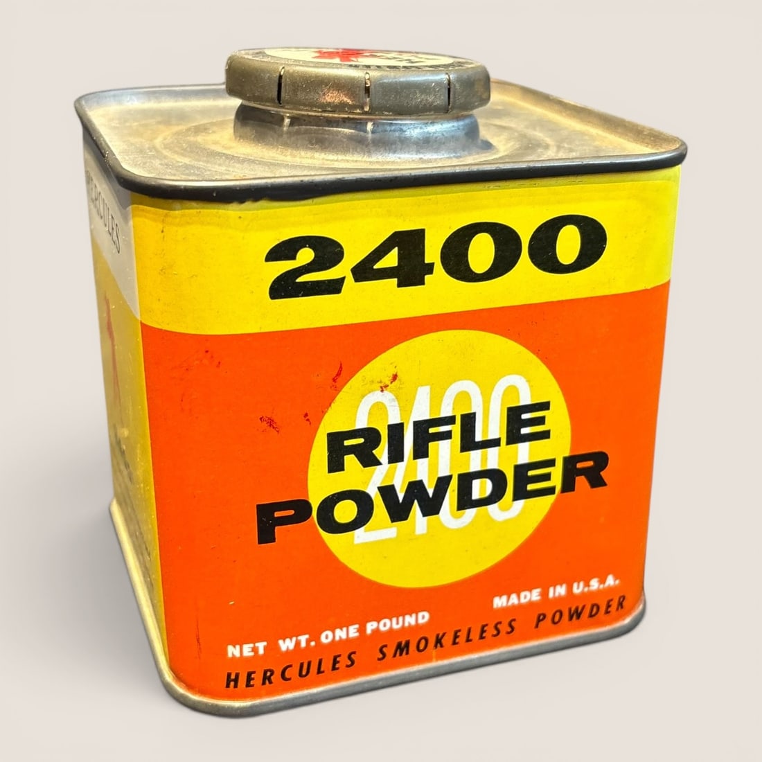 Vintage Hercules 2400 Smokeless Rifle Powder One-Pound Advertising Tin (1 of 2)